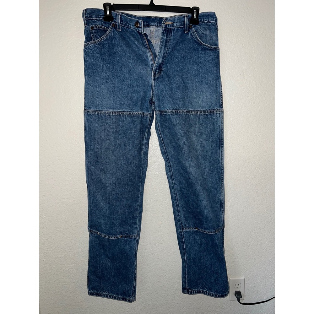 Dickies Mens Relaxed Fit Double Knee Carpenter Jeans Blue Denim 38x34